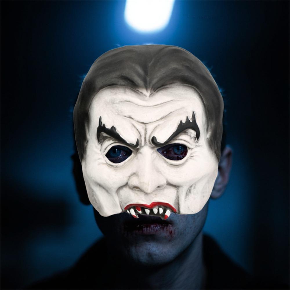 Latex Material Halloween Headgear Scary Haunted House Props Role Play NPC Mask  Holiday Celebration