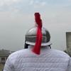 Silver Spartan Helmet with Red Plume Medieval Corinthian Knight Armor Cosplay Gift