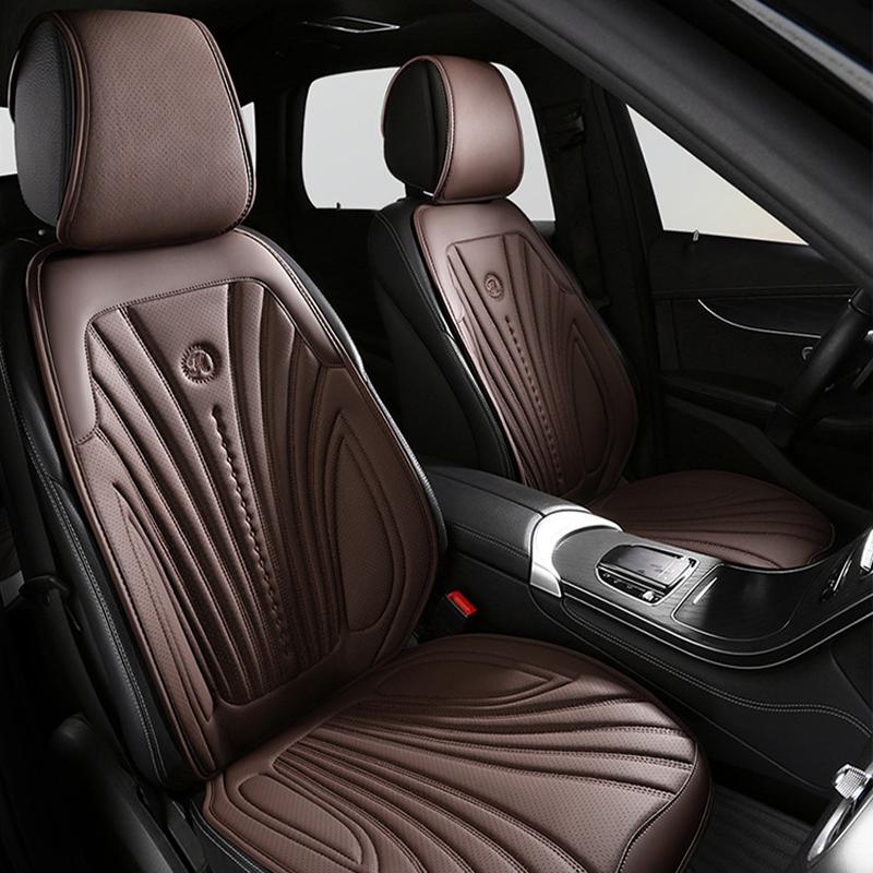 2024New Luxury Car Seat Cover Pu Leather Breathable Auto Front Seat Cover Anti-dirty Wear-resistant Cushion Car Interior Protect