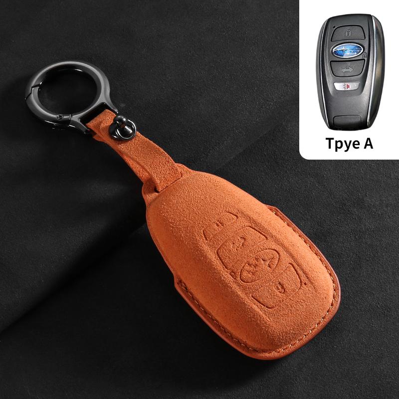 Suede Car Key Case Cover For Subaru Brz Sti Legacy Forester Crosstrek Impreza Wrx Ascent Car Key Protective Shell Accessories