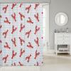 Lobster Shower Curtain Nautical Bathroom Shower Curtain Sets Retro Cartoon Ocean Stripes Marine Life Sea Wild Animals Fabric