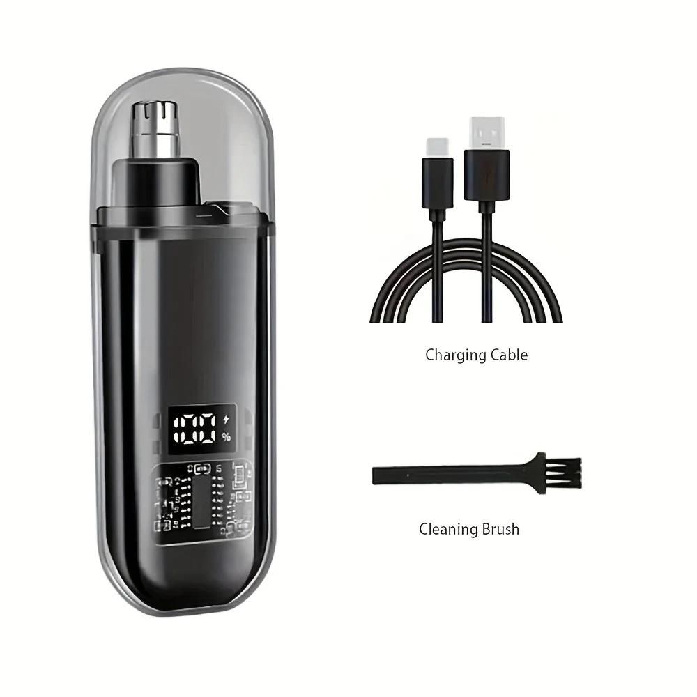 Men’s Electric Nose Ear Hair Trimmer USB C Rechargeable Fast Charging Portable Compact Grooming Tool