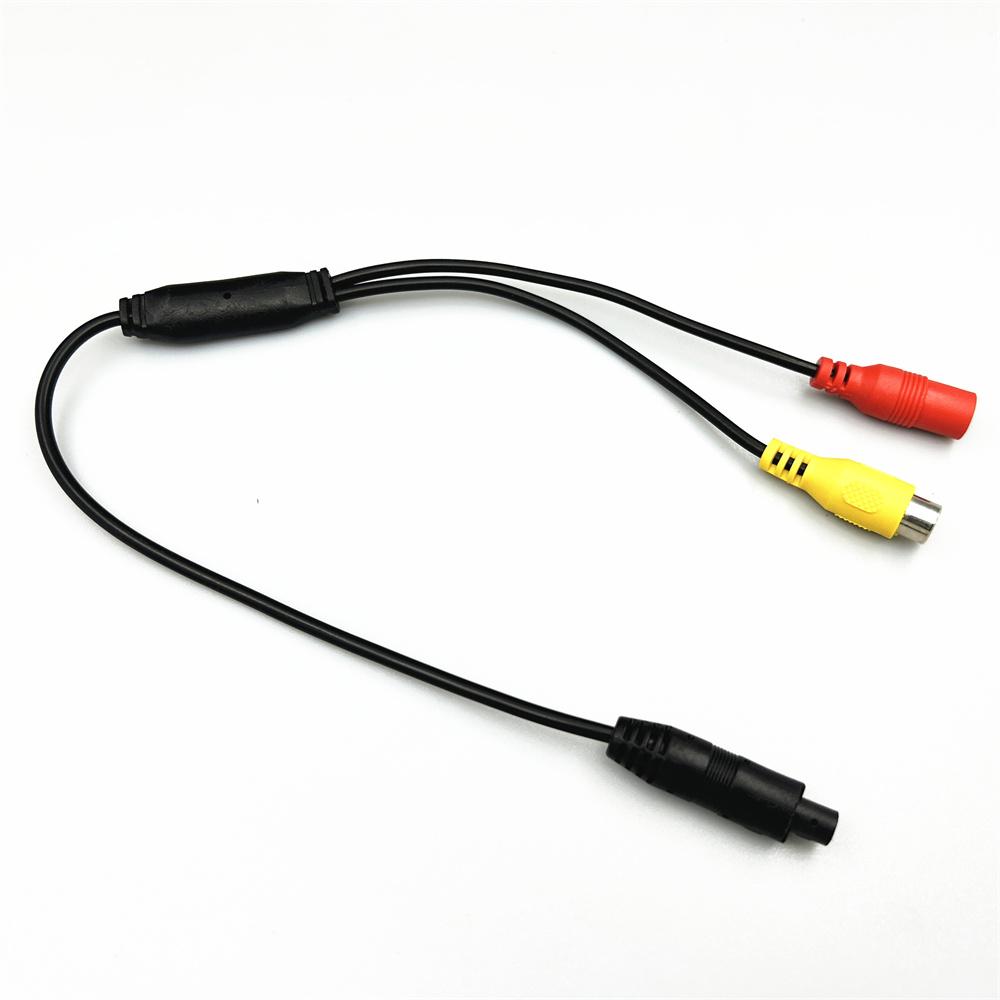 Car Camera 4-Pin to AV Plug Down-Voltage Wire Harness 12V to 3.3V