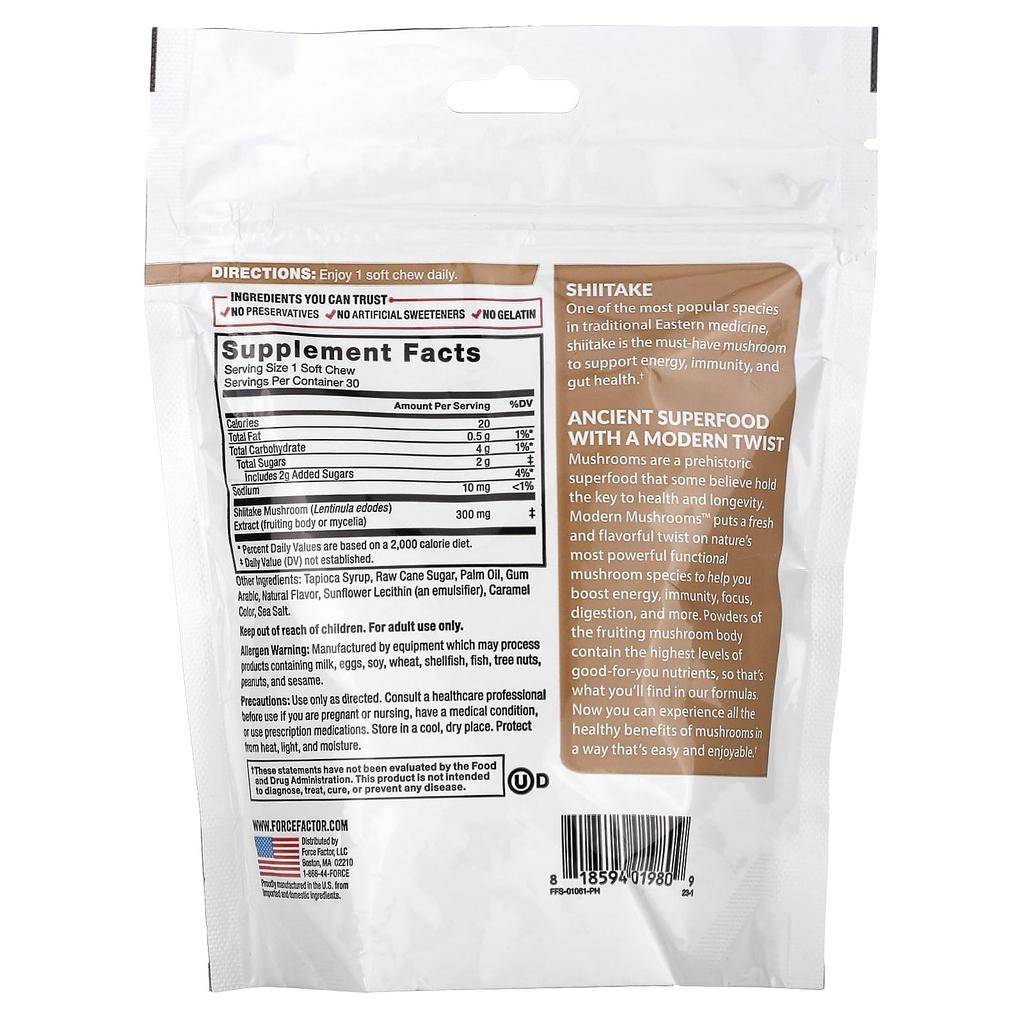 Modern Mushrooms™, Shiitake, Caramel Apple Flavor, Superfood Soft Chews, 30 Chews (300Mg Per Soft Chew)