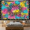 Sun And Moon Astrology Tapestry Celestial Boho Hippie Floral Plant Tapestries Wall Hanging Aesthetic Room Decoration Posters