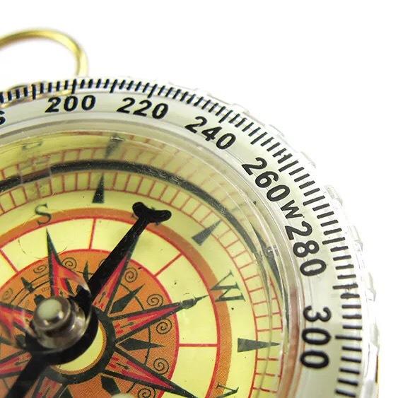 G50 Pure Copper Flip-Top Luminous Compass: Outdoor Multi-Functional Metal Compass in Pocket Watch Style