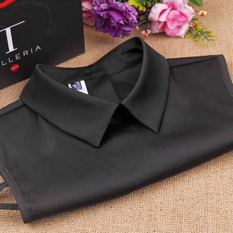 

Рубашка с универсальным съемным воротником из искусственного шелка в корейском стиле для женщин - Осень/Зима Белая с круглым вырезом Декор