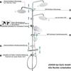 Colonne de douche réglable - JOHO - Système de douche anti-calcaire - Flexible lisse 1,5 m - Économie d'eau