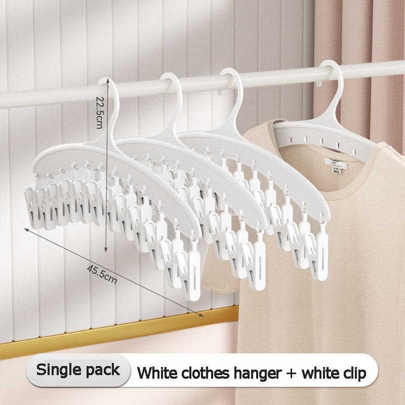 I KNOW Multi-function Plastic Socks Hanger with 12 CLips Drying Rack Multi-clip Balcony Household Seamless Storage Hanger