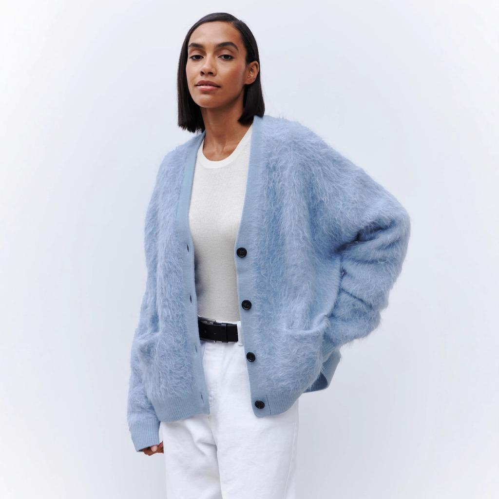 Mink Velvet Sweater Cardigan Women Autumn Winter Lazy Loose Knit Sweater Warm Sweater Cardigan Blend Comfortable Undercoat Long Sleeves Sweater