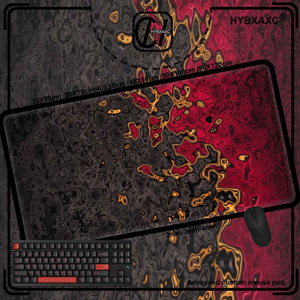 HYBXAXC Red Black Waves Large Gaming Mouse Pad Computer Keyboard with Non-Slip Rubber Stitched Edge Gift for Friends Boyfriend
