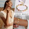 Colorful Demon Eye Bracelet for Women,Stainless Steel Chain Bracelets,Gold Plated Charm Jewelry Gifts