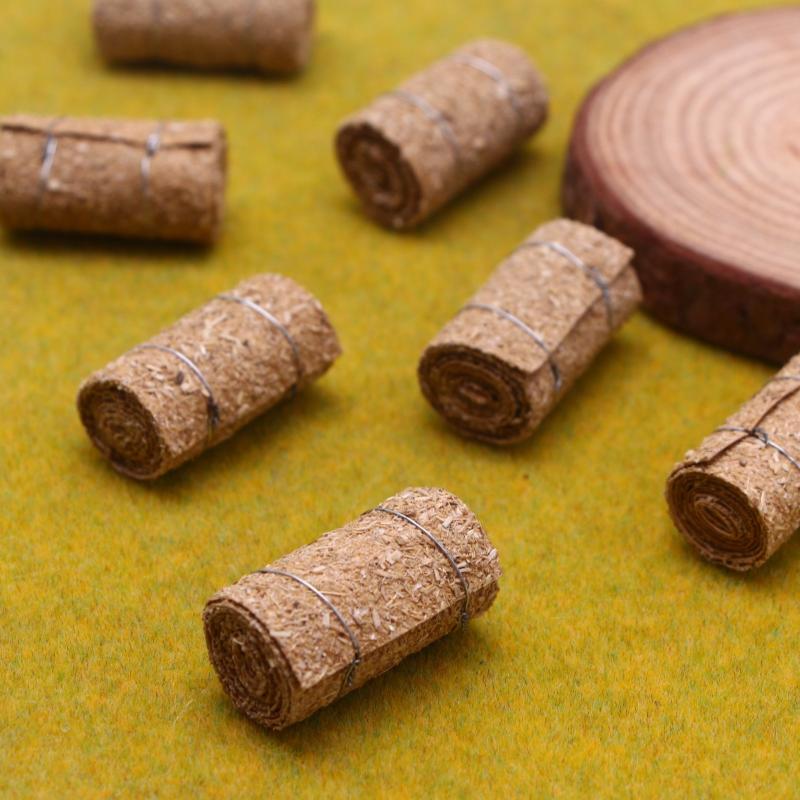 4 Stück 1/12 Puppenhaus Mini Heuballen Heuhaufen Modell Puppenhaus Bauernhof Dekoration Spielzeug Puppenhaus Mikro-Szenen Dekor Zubehör