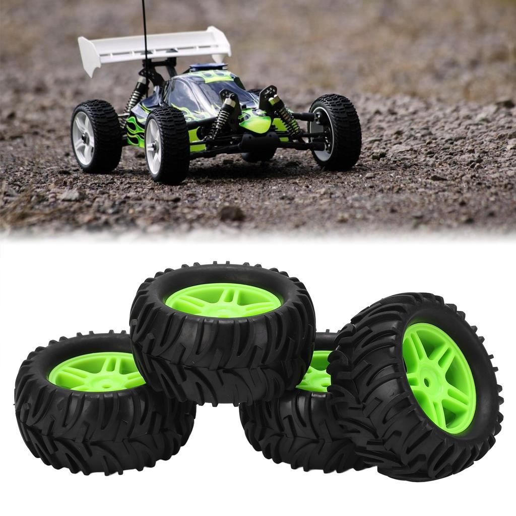 4pcs 82MM Front Rear Rubber Tires and 5 Spoke Wheel Rims Set for   144001 1Celsius14 RC Off Road Car