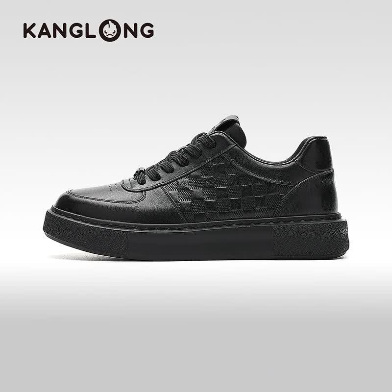 Kanglong Men s Classic Leather Casual Sneakers 40