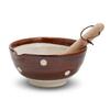 Fukubeya Retro and Cute Polka Dot Sesame 18cm with Pestle Rustic Ceramic Design That Blends In with Your Kitchen Polka Mortar, Diameter, - (Ame-Tea