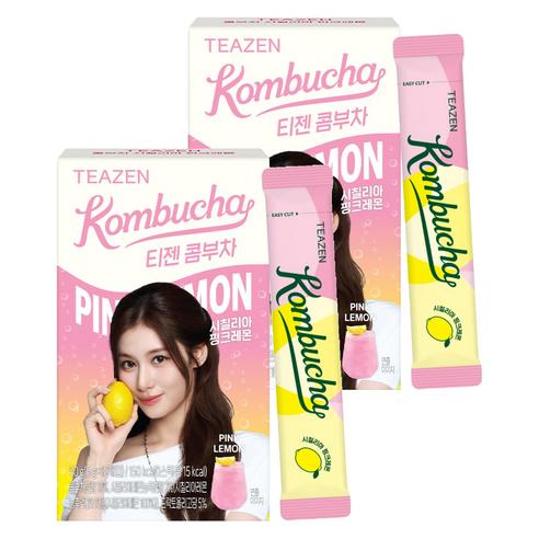 TEAZEN Kombucha Citron Rose de Sicile 5g x 10 Sachets x 2 Boîtes 2ea