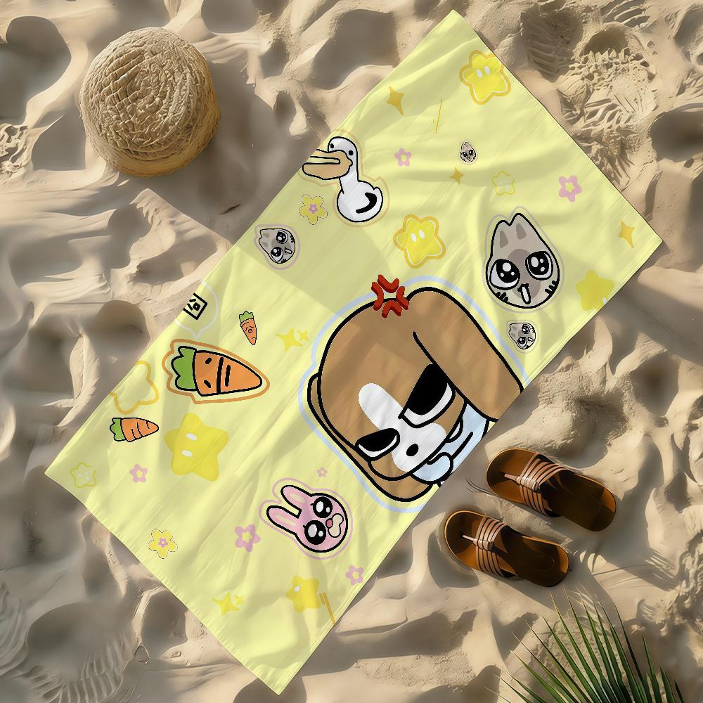 Cartoon Kawaii L-Lipufriends Towel Soft Lightweight Anti-Sand Large Beach Towel Quick-Drying Bath Sports Family