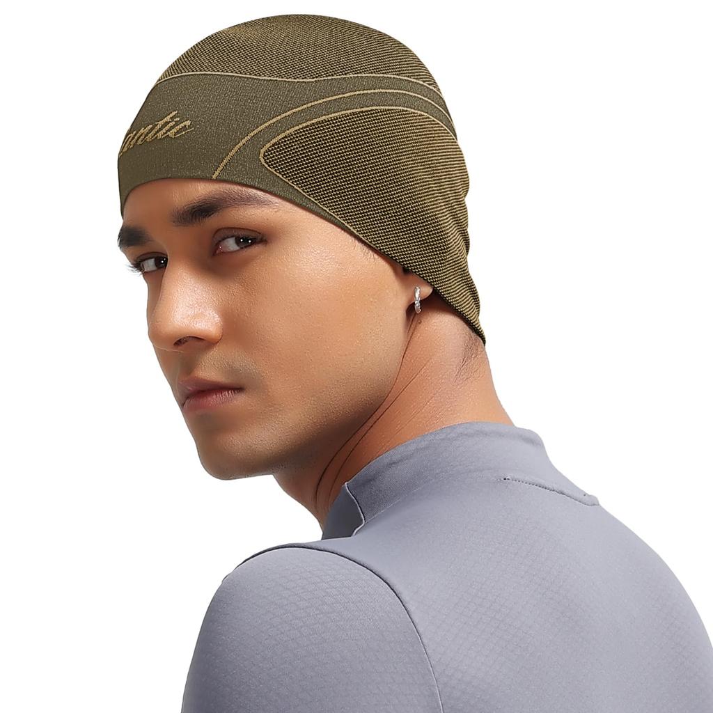 Santic Cycling Inner Cold Weather Protection for Road with and Green Men's Cap, Fleece-Lined Cap, Helmets, Bike, Autumn/Winter, Powerful, Earmuffs,