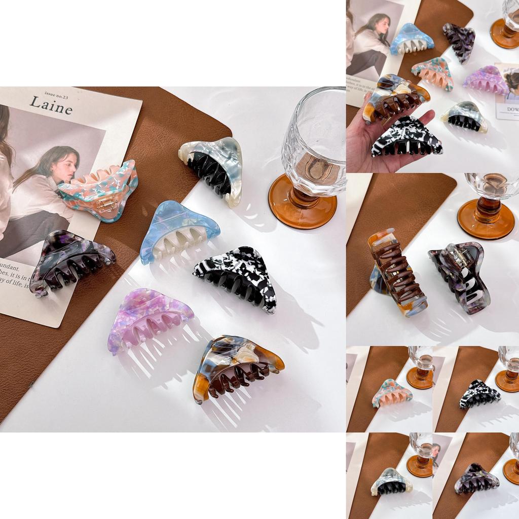 Fashionable Acetate Hair Claw With Geometric Lines Beautiful Hair Clip For Women