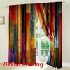 2pcs Colorful Wooden Plank Patterned Curtains, Design for Living Room Bedroom Retro Home Window Decoration, Rod Pocket Curtains