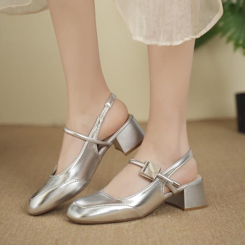 

Mary Jane Women s Shoes New 2025 Fashion Elegant Not Tired Feet Shoes Shallow Mouth Low Heeled Flat Shoes for Women 35 серебряный