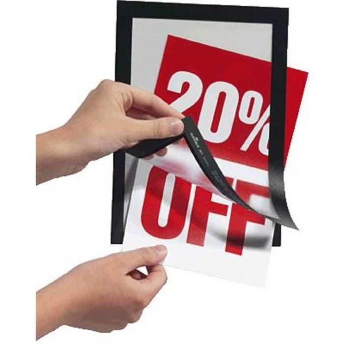 Cadre d'information - durable - magaframe - a5 - noir - auto-adhésif