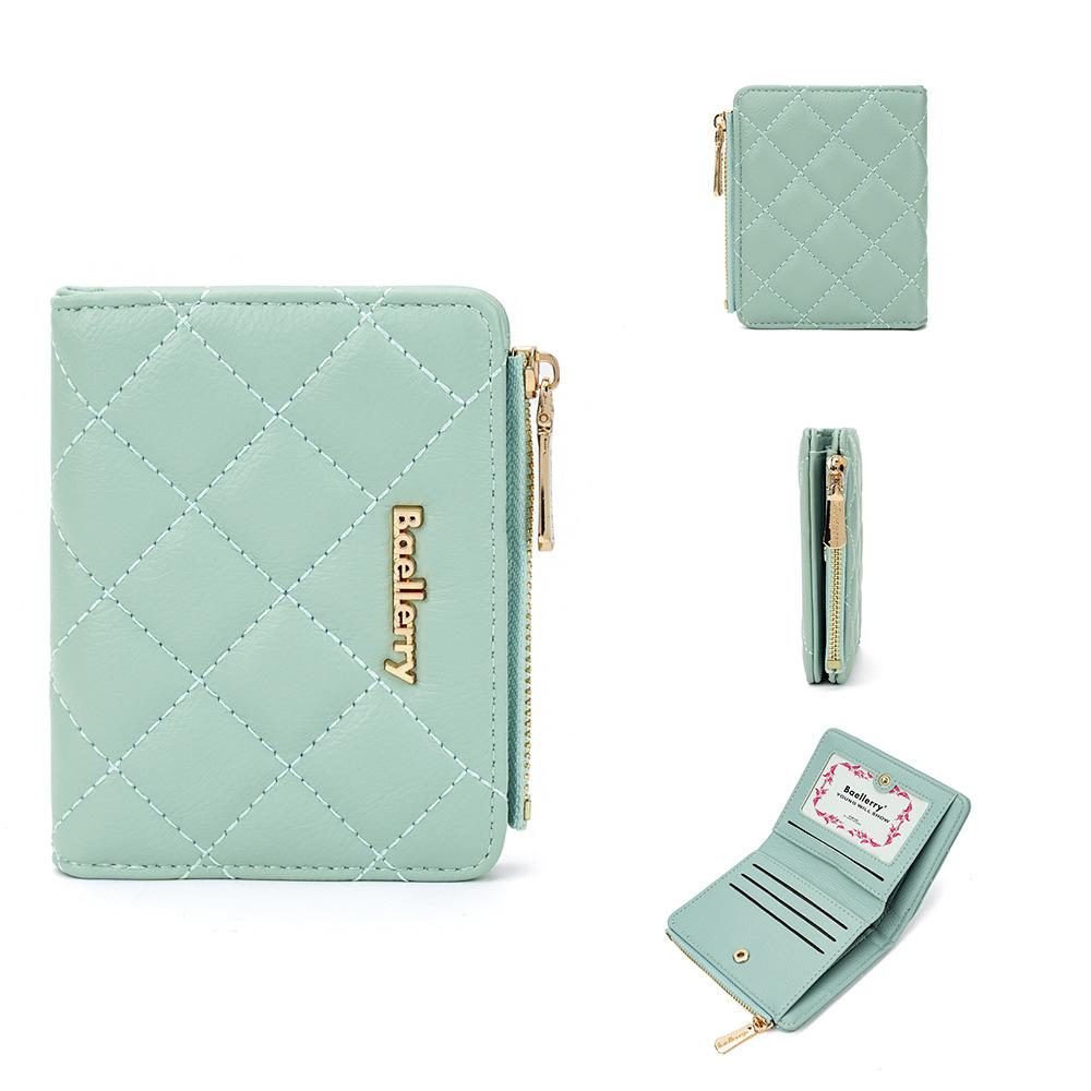 

Baellerry Женский универсальный короткий кошелек с несколькими отделениями для карт, модный кошелек в корейском стиле, универсальный держатель для карт на молнии светло-синий