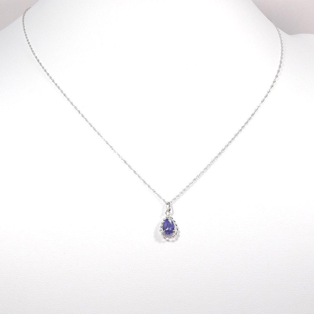And My Jewelry Platinum Natural Tanzanite Pendant Pear Shape [Your Box] Necklace, [Gift Wrapped] 4024_2024