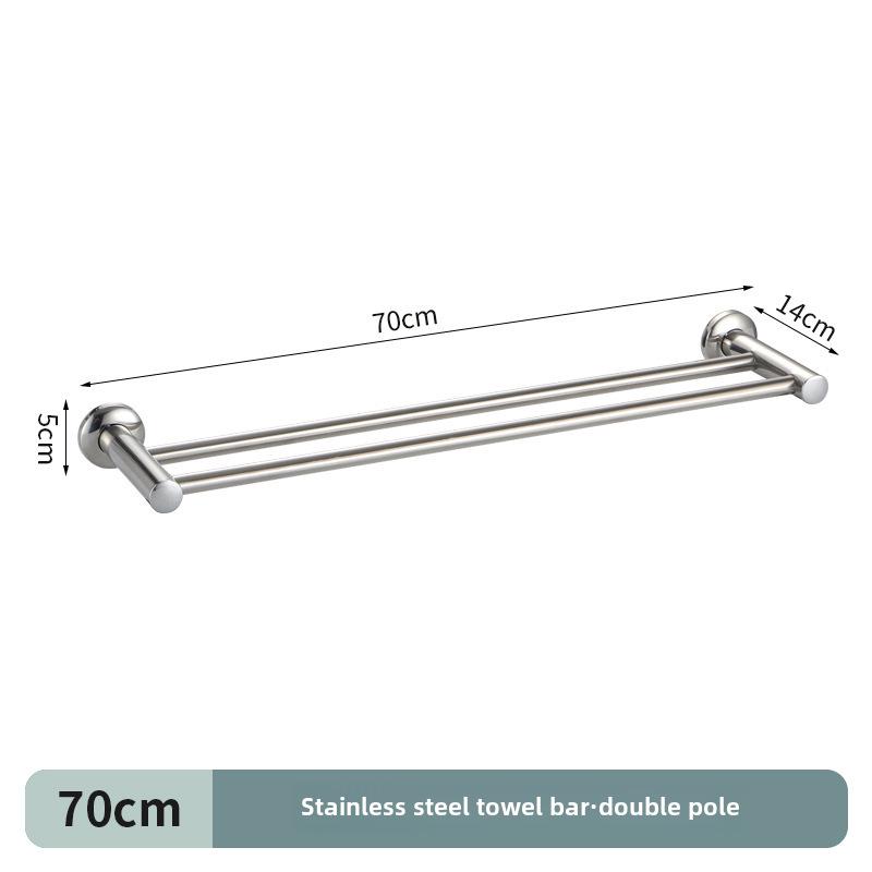 

Удлиненная и утолщенная вешалка для полотенец для ванной из нержавеющей стали 304 с вариантами одинарных и двойных стержней