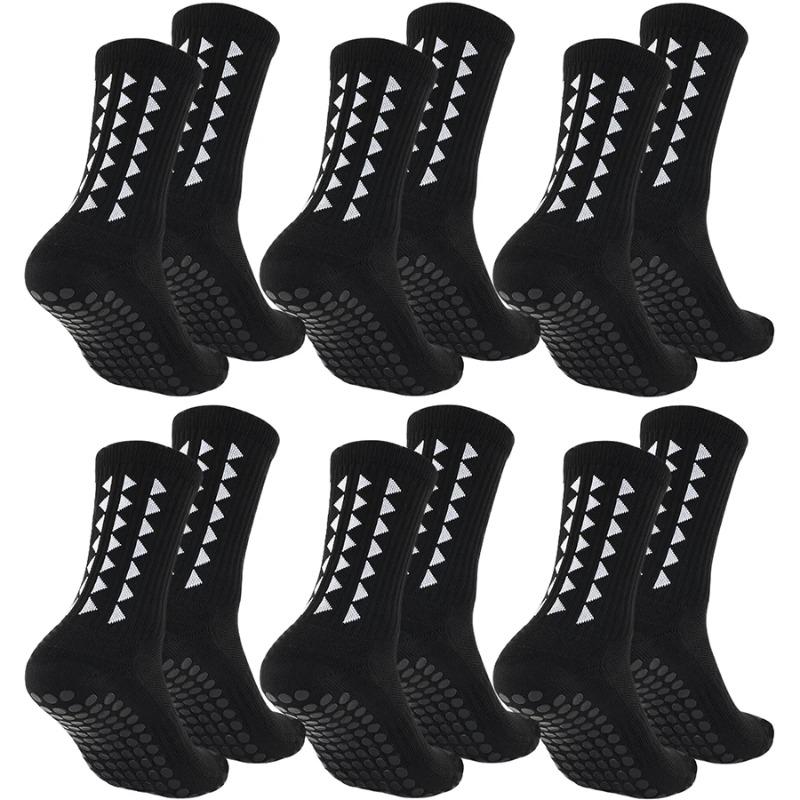 6Pairs Men Women Football Grip Socks Towel Bottom Sport Socks Rugby Soccer Cycling Running Exercise Athletic Socks