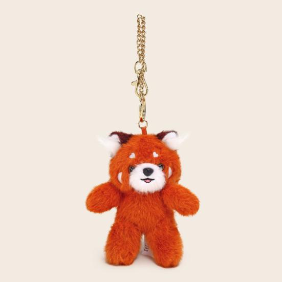 Red Panda Plush Keychain Small Cartoon Red Panda Wearing Raincoat Bag Charm Stuffed Animal Hanging Accessories for Handbag Purse
