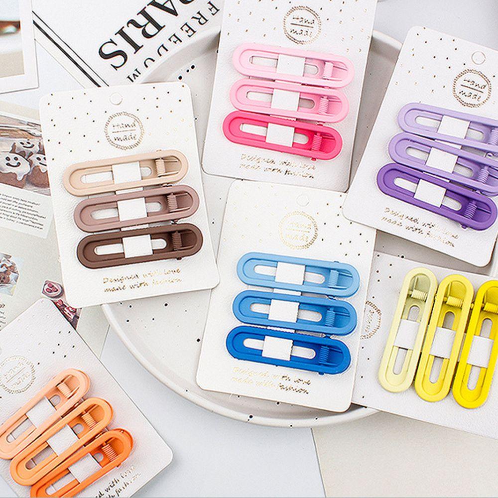 

Clip Zinc Zinc Alloy Candy Color Hairpin Women Hair Accessories Oval Side Hair Clip Korean Style Barrette