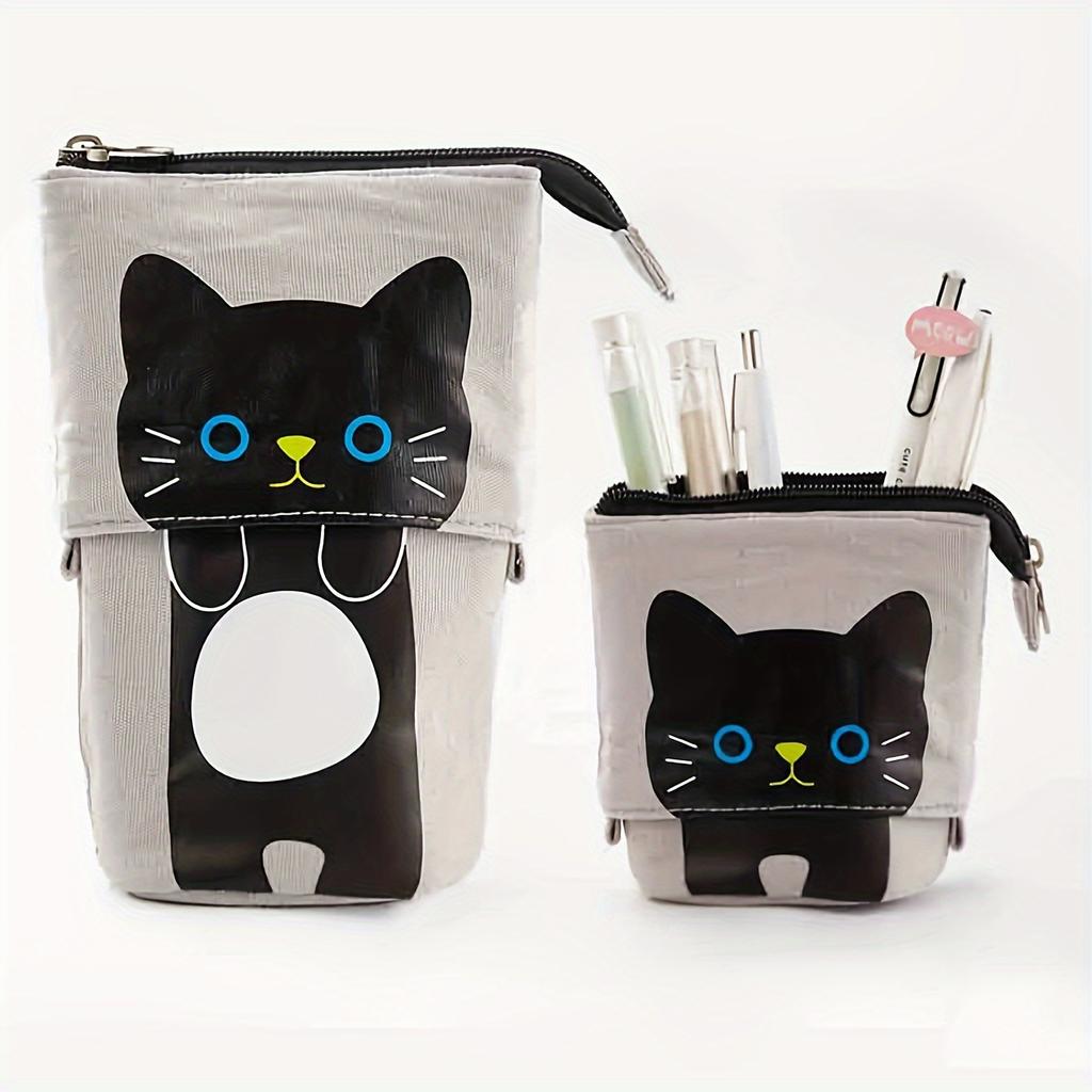 Cute Zipper Retractable Vertical Pencil Case Suitable for Students To Use Fashionable Student Stationery with Various Colors