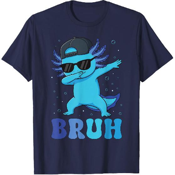 Bruh Dabbing Axolotl Funny Mens Kids Boys Teens Axolotls T-Shirt