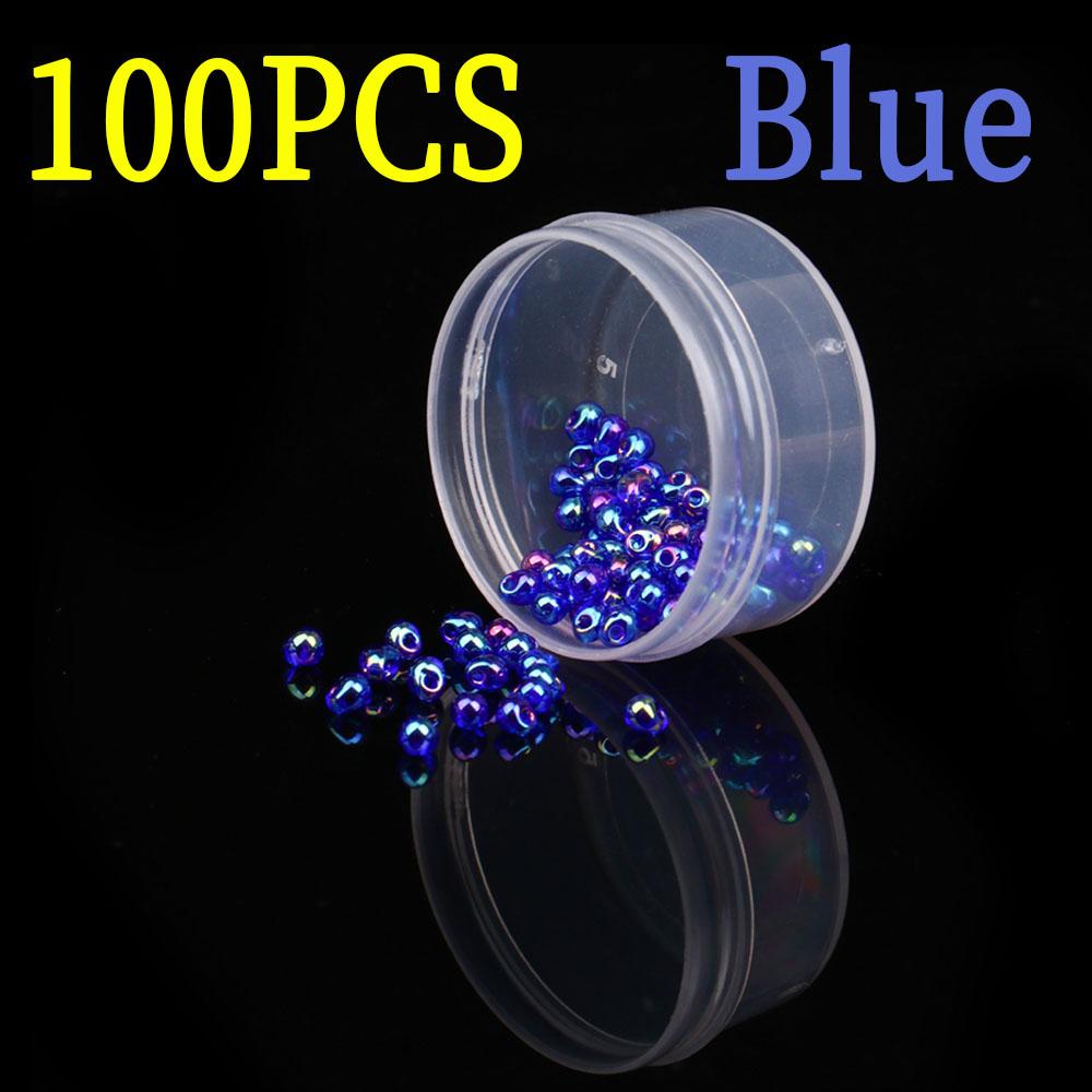 

100 шт. PMMA каплевидные бусины с пузырьковой головкой материал для вязания мушек жемчужные прозрачные бусины для нимфы мошкары черви форель приманка синий