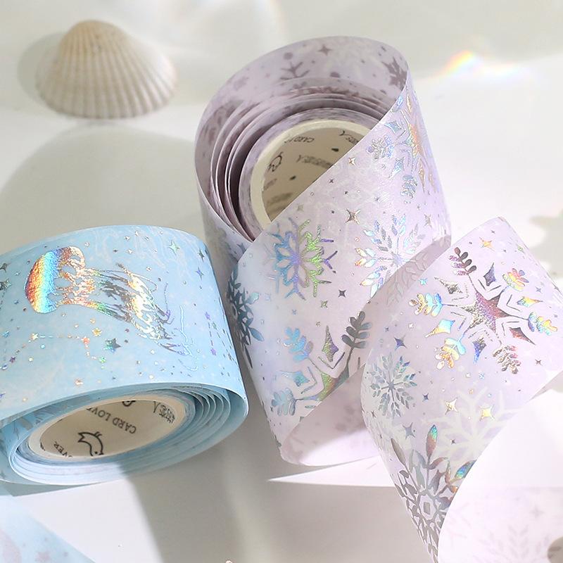 30mm Wide Dream Stars Laser Masking Washi Tape Magic Map Decorative Adhesive Tapes Decora Scrapbooking Sticker Stationery