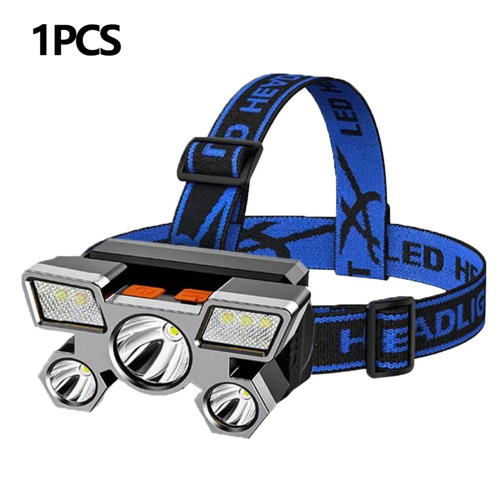 Powerful USB Rechargeable  5LED Headset Flashlight Outdoor Portable Fishing CampingHeadlights Hunting Torch HikingFront Lanterns