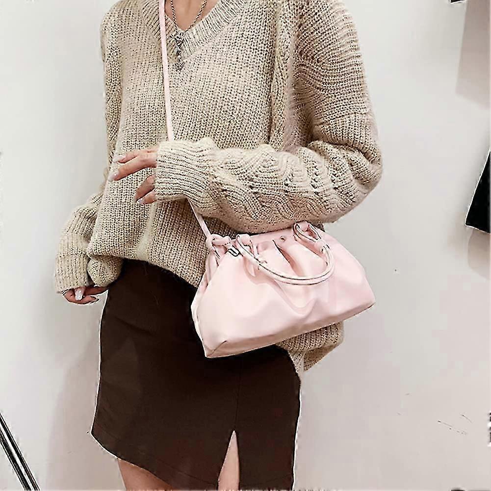 Dumpling Bag And Cloud Purse Trendy Ruched Clutch For Women Fash Pu S Shoulder Bag Handbag ()
