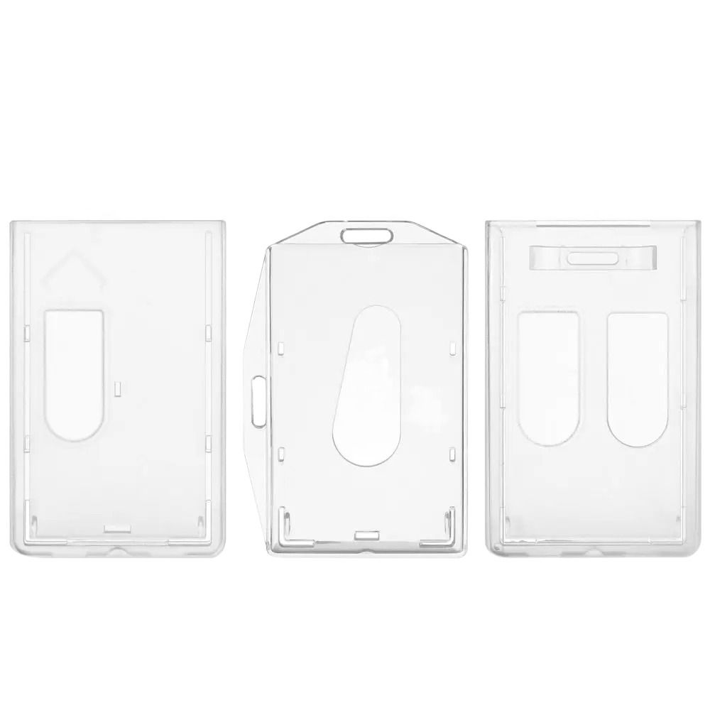 Protetor de Cartão Porta-Cartão Transparente Capa Protetora de Plástico Transparente Porta-Crachá de Trabalho Estudante