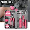 Multi-functional household toolbox, comprehensive set of hardware tools, combination tape measure, manual repair tool kit