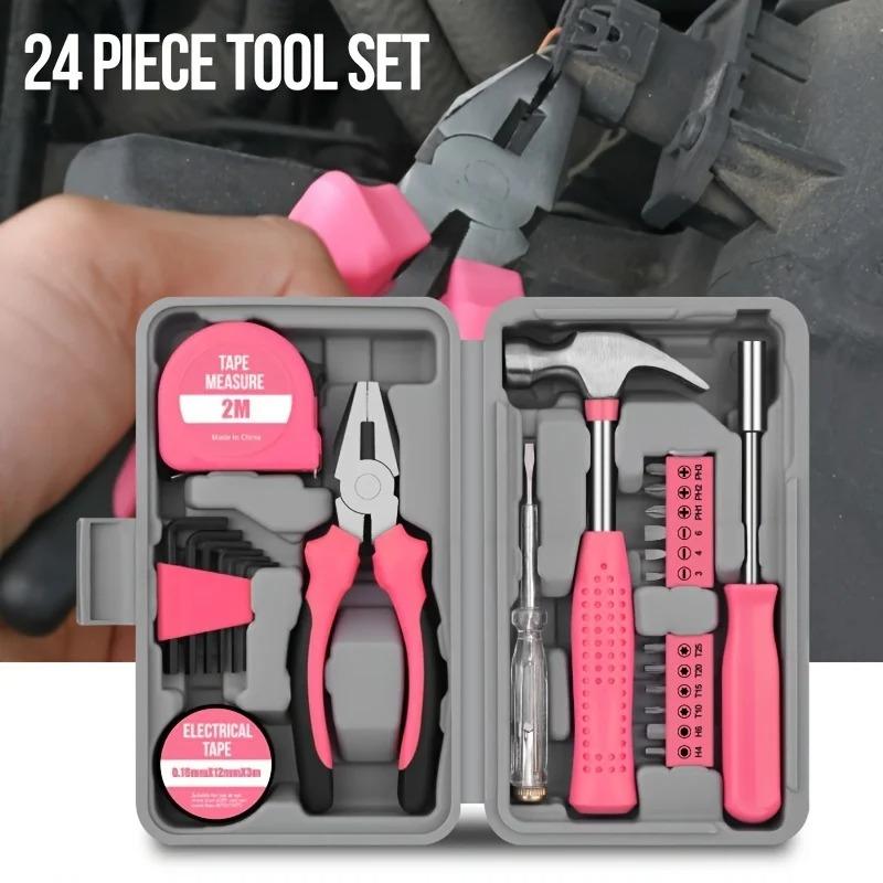 Multi-functional household toolbox, comprehensive set of hardware tools, combination tape measure, manual repair tool kit