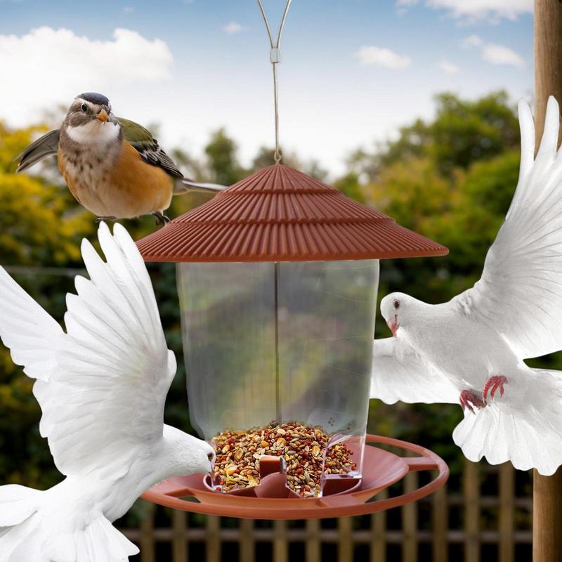 Outdoor Wild Bird Feeder Automatic Garden Bird Feeder Hanger Multi-Purpose Bird Feeder For Patio Fence Courtyard Garden Balcony