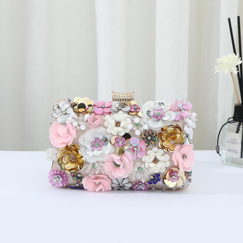 Women's Floral Evening Clutch: Elegant High-End Wedding and Banquet Handbag