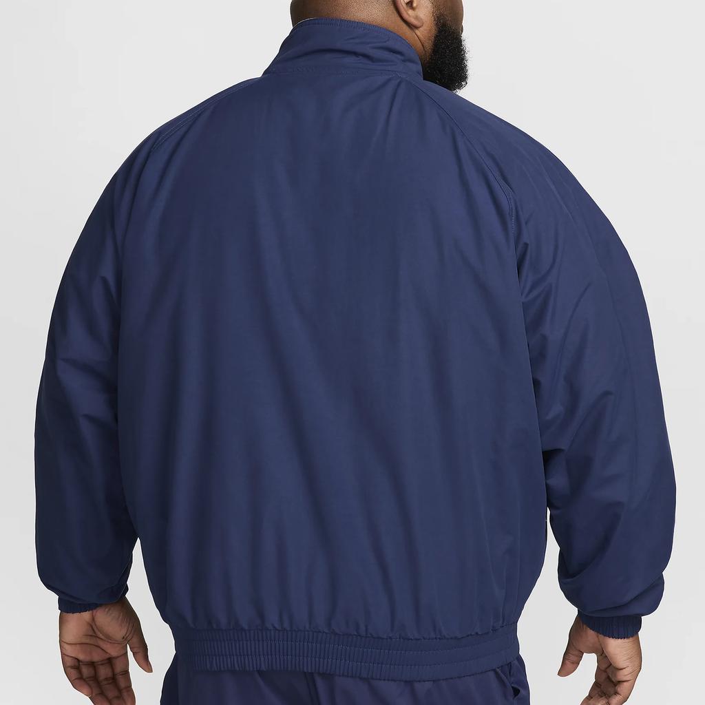 Nike Club Fleece Futura Woven Stand Collar Zip Casual Jacket Men Jackets Midnight-Navy White FZ0656-410