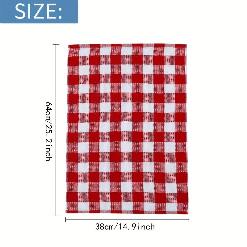 6pcs/set Grid Cotton Tea Towels Soft Breathable Kitchen Dishcloths Quick Dry Polyester Blend Household Supplies Towel Set