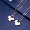 Sterling Silver Mother-of-Pearl Pendant Necklace for Women - Fashionable, High-End Design Choker, Versatile and Elegant.
