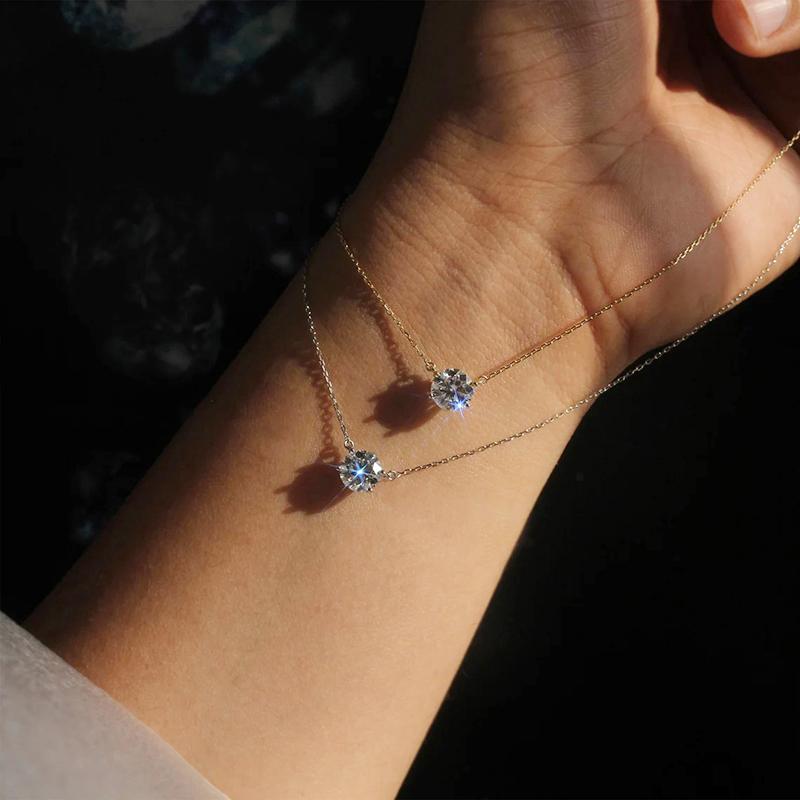 Xiaomi Huitan Minimalistische Runde Zirkonia Anhänger Halskette für Damen Silberfarbe/Goldfarbe Einfache Elegante O-Kette Halskette Schmuck