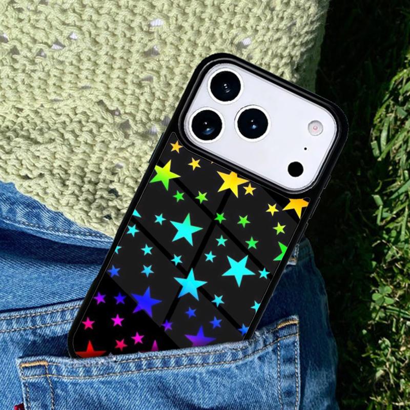 Stars Colourful Phone Case For iPhone 17 AIR 16 Pro Max 15 14 Pro 11 12 13 Shockproof Silicone Cover