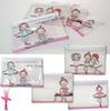 Vinyl Bag Accessory Case Set of 8 Ballet Pattern Pochette Pouch Ballet Miscellaneous Goods Children Girls Birthday Gift Pink